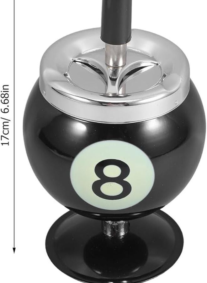 Black Metal Ashtray with Lid for Desk Office Indoor Smoking Ash Collector - Image 2